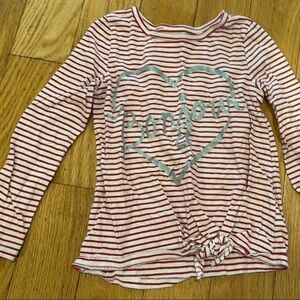 Carter's Red and White Striped Shirt with Silver Heart